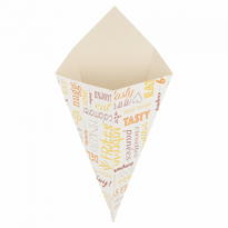 Cornet Carton Pour Frites Ou Churros Parole 250G - Carton De 1200 Unités - GelatoPro.fr