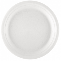 Assiette En Cellulose Naturelle Fibre De Canne À Sucre - Blanc - 23 Cm - Carton De 1000 Unités - GelatoPro.fr