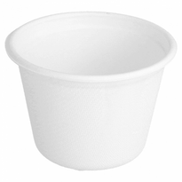 Pot À Sauce En Cellulose Naturelle Fibre De Canne À Sucre  - Blanc - 140 Ml - Carton De 1000 Unités - GelatoPro.fr