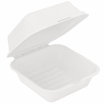 Coque À Burger En Cellulose Naturelle Fibre De Canne À Sucre  - Blanc - 15.2X15 Cm- Carton De 600 Unités - GelatoPro.fr