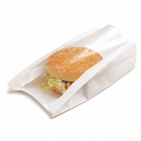 Sachet Blanc Avec Fenêtre Transparente 21X16 Cm  - Pack De 100 Unités - GelatoPro.fr