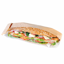 Sachet Kraft Avec Fenêtre Latérale Transparente 9+5.5X38 Cm  - Pack De 250 Unités - GelatoPro.fr