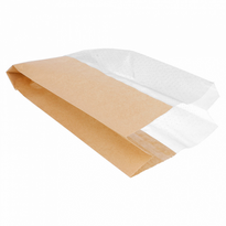 Sachet Kraft Avec Fenêtre Latérale Transparente 12+6X23 Cm  - Pack De 250 Unités - GelatoPro.fr