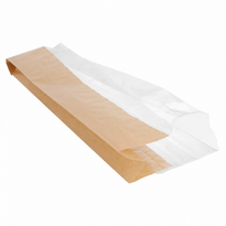 Sachet Kraft Avec Fenêtre Latérale Transparente 14+8X38 Cm  - Pack De 250 Unités - GelatoPro.fr