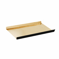 Support À Pâtisserie Rectangulaire Plié Double Face Or Et Noir 10X4.5+1.5 Cm - Carton De 200 Unités - GelatoPro.fr