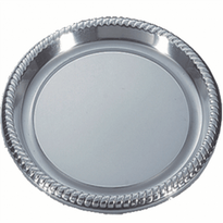 Assiette Argenté En Pet 23 Cm - Pack De 10 Unités - GelatoPro.fr