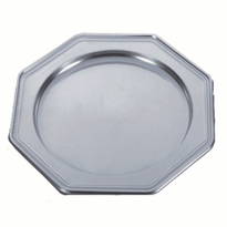 Assiette Argenté Octogonale En Pet 30.5 Cm - Pack De 5 Unités - GelatoPro.fr