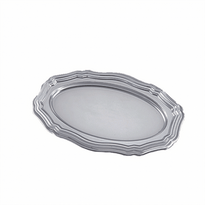 Plateau Louis Xv Argenté Ovale En Pet 26X40 Cm - Pack De 5 Unités - GelatoPro.fr