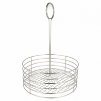 Panier À Condiments En Inox Argenté Avec Anse - Diam 29 Cm - GelatoPro.fr
