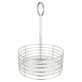 Panier À Condiments En Inox Argenté Avec Anse - Diam 29 Cm