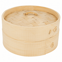 Récipient Pour Cuisson Vapeur Mini Dim-Sum En Bambou Avec Couvercle 15X8 Cm - GelatoPro.fr