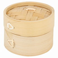 Récipient Pour Cuisson Vapeur Mini Dim-Sum En Bambou Avec Couvercle 8X6 Cm - Pack De 10 Unités - GelatoPro.fr