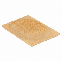 Mini Assiette Rectangulaire En Bambou 6X8 Cm - Pack De 50 Unités - GelatoPro.fr
