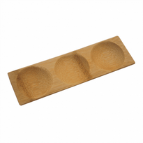 Mini Assiette Rectangulaire En Bambou Avec 3 Emplacements 18X5.5 Cm - Pack De 12 Unités - GelatoPro.fr