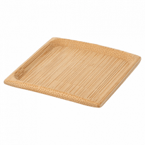 Mini Assiette Carré En Bambou 6X6 Cm - Pack De 24 Unités - GelatoPro.fr