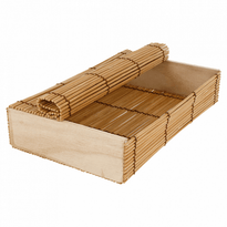 Boîte À Sushi Et Maki En Bambou 23X13X4.5 Cm - Carton De 24 Unités - GelatoPro.fr