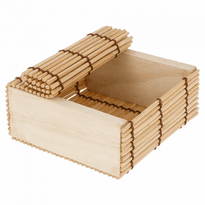 Boîte À Sushi Et Maki En Bambou 8.5X8.5X4 Cm - Carton De 50 Unités - GelatoPro.fr