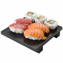 Planche De Présentation Noir En Bambou Pour Sushi Et Maki 15X15X2.5 Cm - GelatoPro.fr
