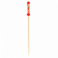 Pique Perle En Bambou Rouge 12 Cm - Pack De 100 Unités - GelatoPro.fr
