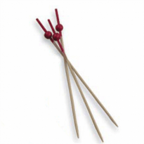 Pique En Bambou Boule Rouge 12 Cm - Pack De 100 Unités - GelatoPro.fr