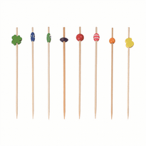 Pique En Bambou Décorés Assorties 12 Cm - Pack De 100 Unités - GelatoPro.fr