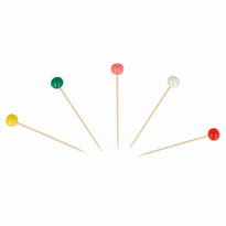 Pique En Bois Avec Boules De Couleurs Assorties 6.5 Cm - Pack De 1440 Unités - GelatoPro.fr