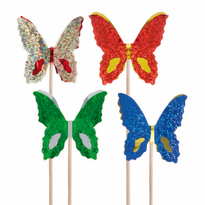 Décoration Pour Glaces Papillons Métallisés 15 Cm Assorties - Pack De 100 Unités - GelatoPro.fr