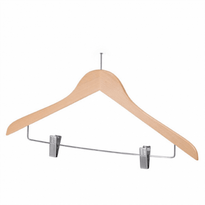 Cintre Anti Vol En Bois Avec Pinces 44.5X24.5 Cm - Carton De 48 Unités - GelatoPro.fr