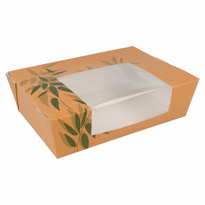 Boîte Américaine En Carton Recyclé Avec Fenêtre 1980Ml  - Carton De 200 Unités - GelatoPro.fr