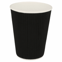 Gobelet Noir Double Paroi En Carton 36 Cl Pour Café Et Boissons Chaudes - Carton De 1000 Unités - GelatoPro.fr