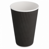 Gobelet Noir Double Paroi En Carton 48 Cl Pour Café Et Boissons Chaudes - Carton De 500 Unités - GelatoPro.fr
