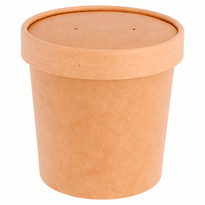 Récipient En Carton Double Paroi Avec Couvercle Kraft Neutre 360 Ml - Carton De 250 Unités - GelatoPro.fr