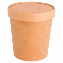 Récipient En Carton Double Paroi Avec Couvercle Kraft Neutre 480 Ml - Carton De 250 Unités - GelatoPro.fr