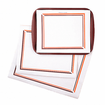 Set De Table 25X31Cm Neutre Liseré Orange Et Marron - Carton De 2000 Unités - GelatoPro.fr