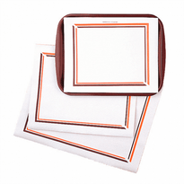 Set De Table 28X35Cm Neutre Liseré Orange Et Marron - Carton De 2000 Unités - GelatoPro.fr