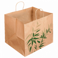 Sac Traiteur Poignée Ficelle 43 + 33 X 33 Cm Feel Green - Carton De 100 Unités - GelatoPro.fr