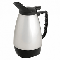 Pichet Isotherme Argent Et Noir En Inox 1 L - Couvercle Flip-Top - GelatoPro.fr