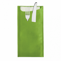 Sachet À Couverts Kiwi Et Serviette Soft Blanche 33X40 Cm - Carton De 250 Unités - GelatoPro.fr