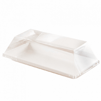 Assiette Rectangulaire En Cellulose Naturelle Fibre De Canne À Sucre  - Blanc - 18X9X1.5 Cm - Carton De 800 Unités - GelatoPro.fr