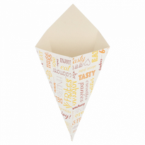 Cornet Carton Pour Frites Ou Churros Parole 250G - Pack De 200 Unités - GelatoPro.fr