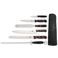 Ensemble Couteaux Manches Bois De Rose Avec Couteau Chef 200Mm Et Étui Victorinox - GelatoPro.fr