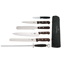 Ensemble Couteaux Manche En Bois De Rose, Couteau De Cuisinier 250Mm Et Étui Victorinox - GelatoPro.fr