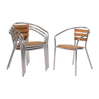 Fauteuils En Frêne Et Aluminium Bolero 730Mm (Lot De 4) - GelatoPro.fr