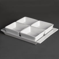 Plat À Tapas Avec 4 Raviers Olympia - GelatoPro.fr